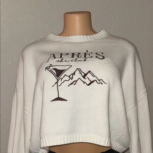 moon & madison White Après Ski Club Sweater